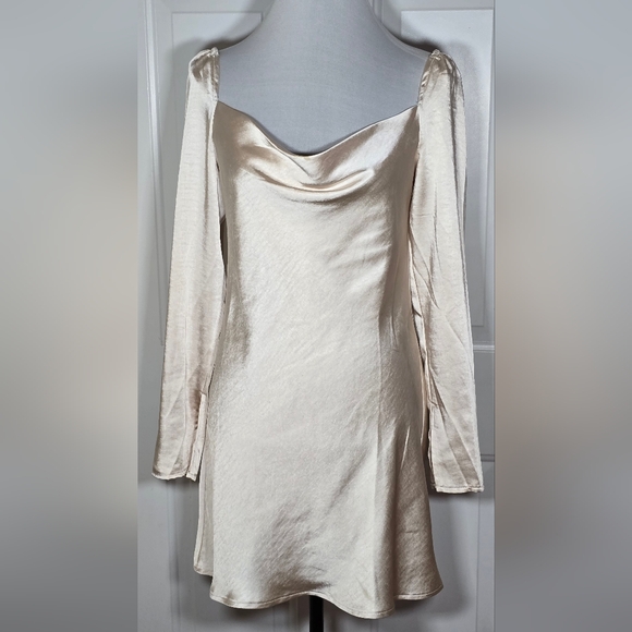 Princess Polly Cream Satin Dress - Picture 1 of 12